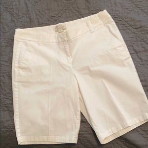 J Crew white Bermuda shorts